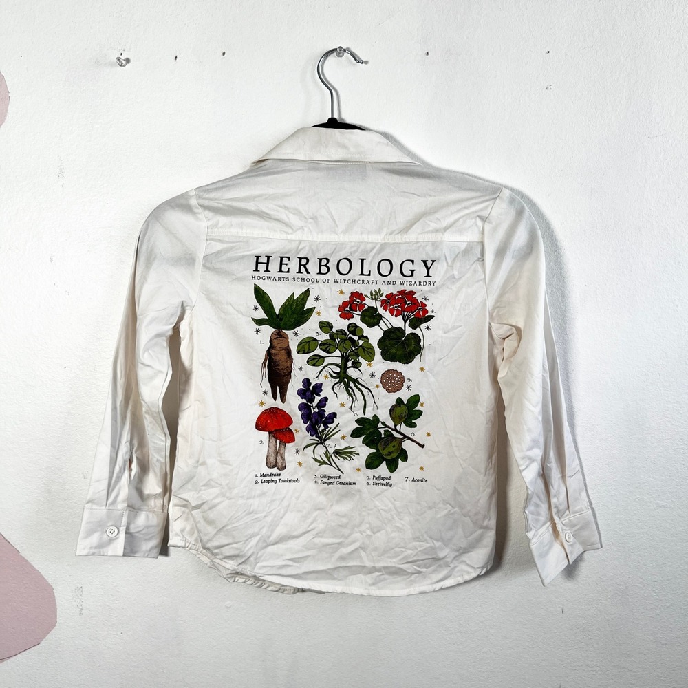 Harry Potter Wizarding World Herbology Button Up‎ Shirt Size 6/7
